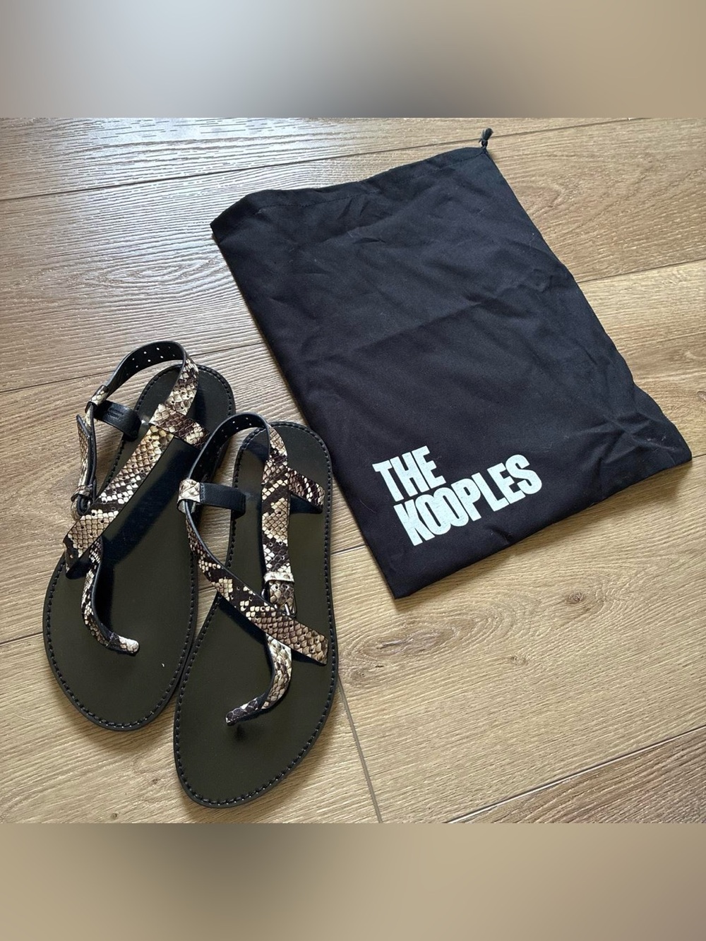 New The Kooples snake print leather sandals
